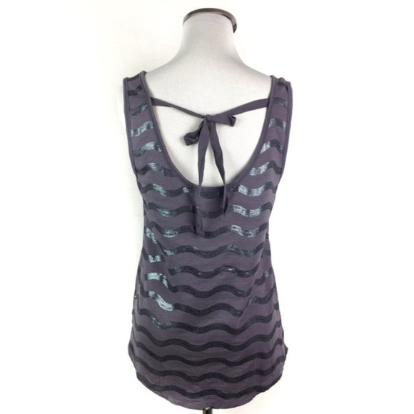 🤍Anthropologie White Sequin Striped Tank Top NWT, L - Picture 7 of 7